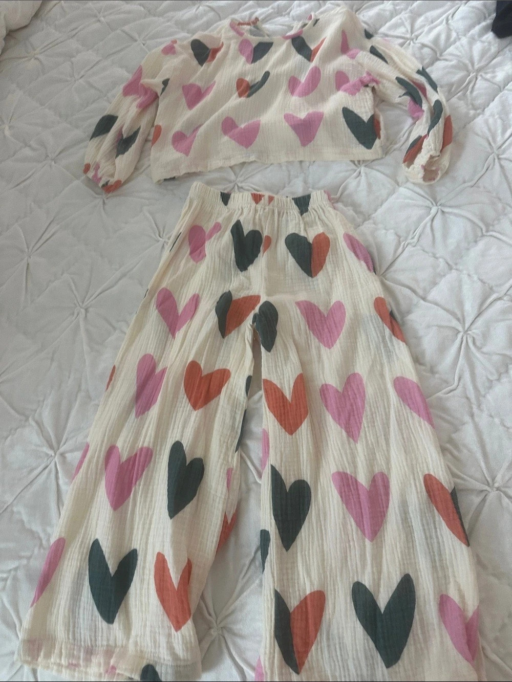 mimi & lula Girls 4-5Y Heart Print Matching Set